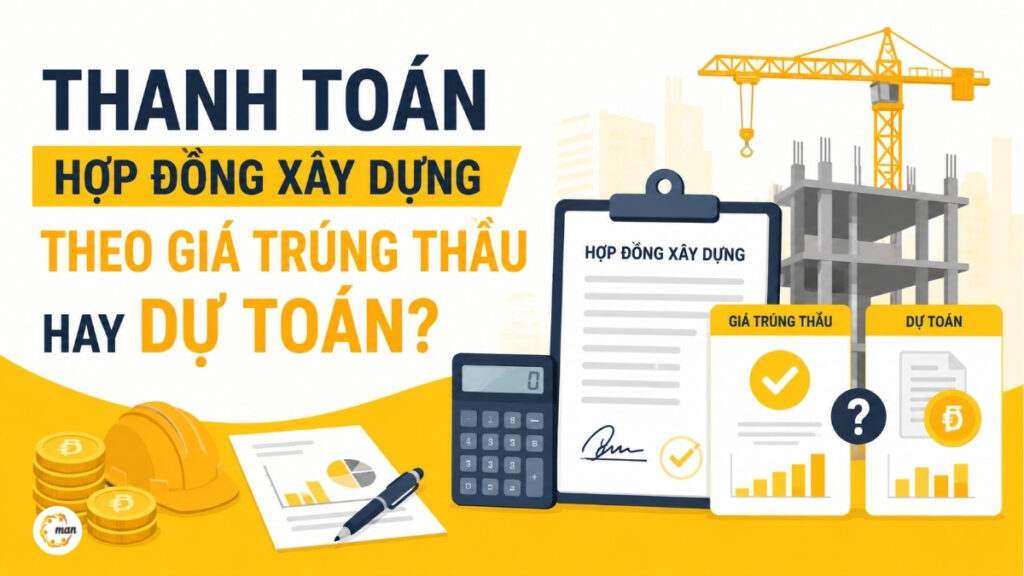 Thanh toán hợp đồng xây dựng theo giá trúng thầu hay dự toán