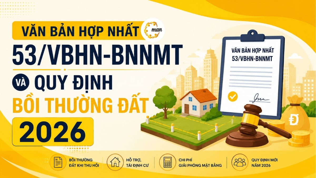 Văn bản hợp nhất 53/VBHN-BNNMT và quy định bồi thường đất 2026