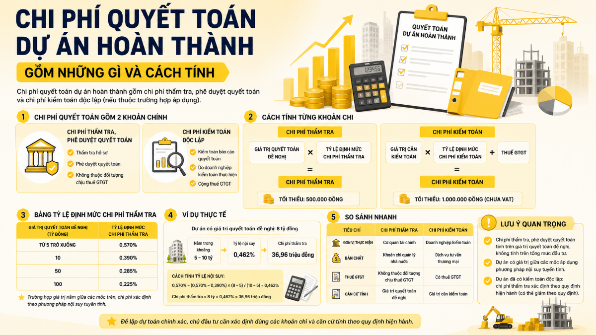 Chi phí quyết toán dự án hoàn thành