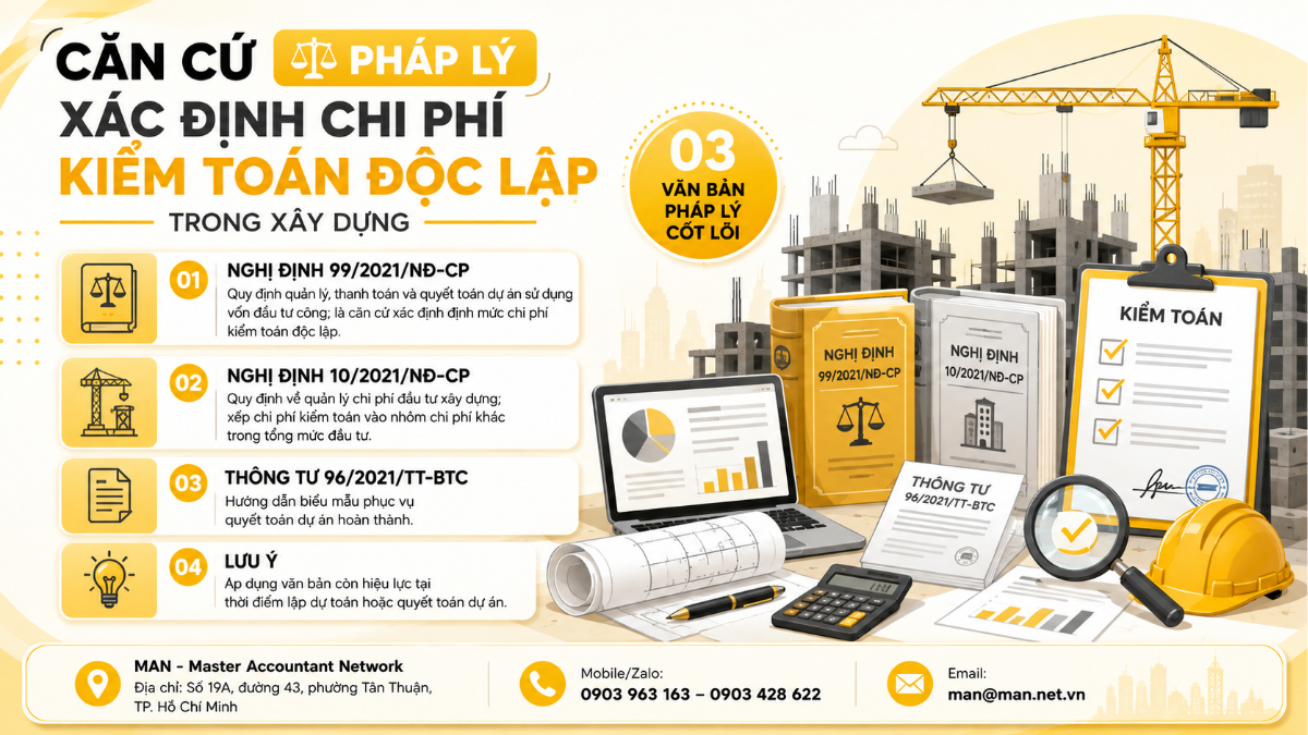 Căn cứ pháp lý xác định chi phí kiểm toán độc lập trong xây dựng
